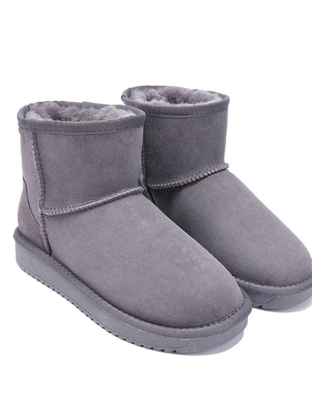 UGG Women's Short Suede Shearling Boots - Gray